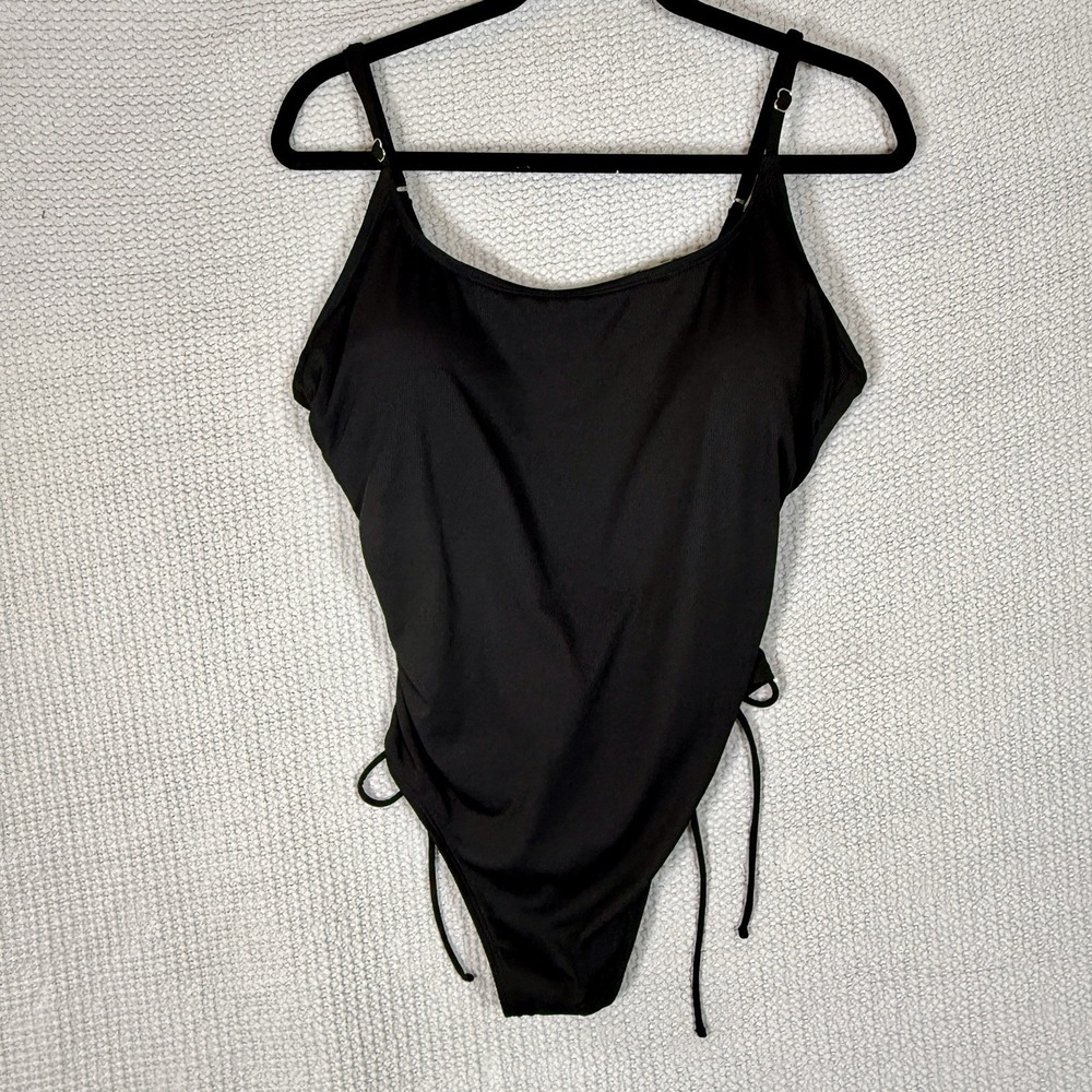 Shade & Shore Black One Piece Swimsuit XL New With Tags Flattering - Picture 14 of 14